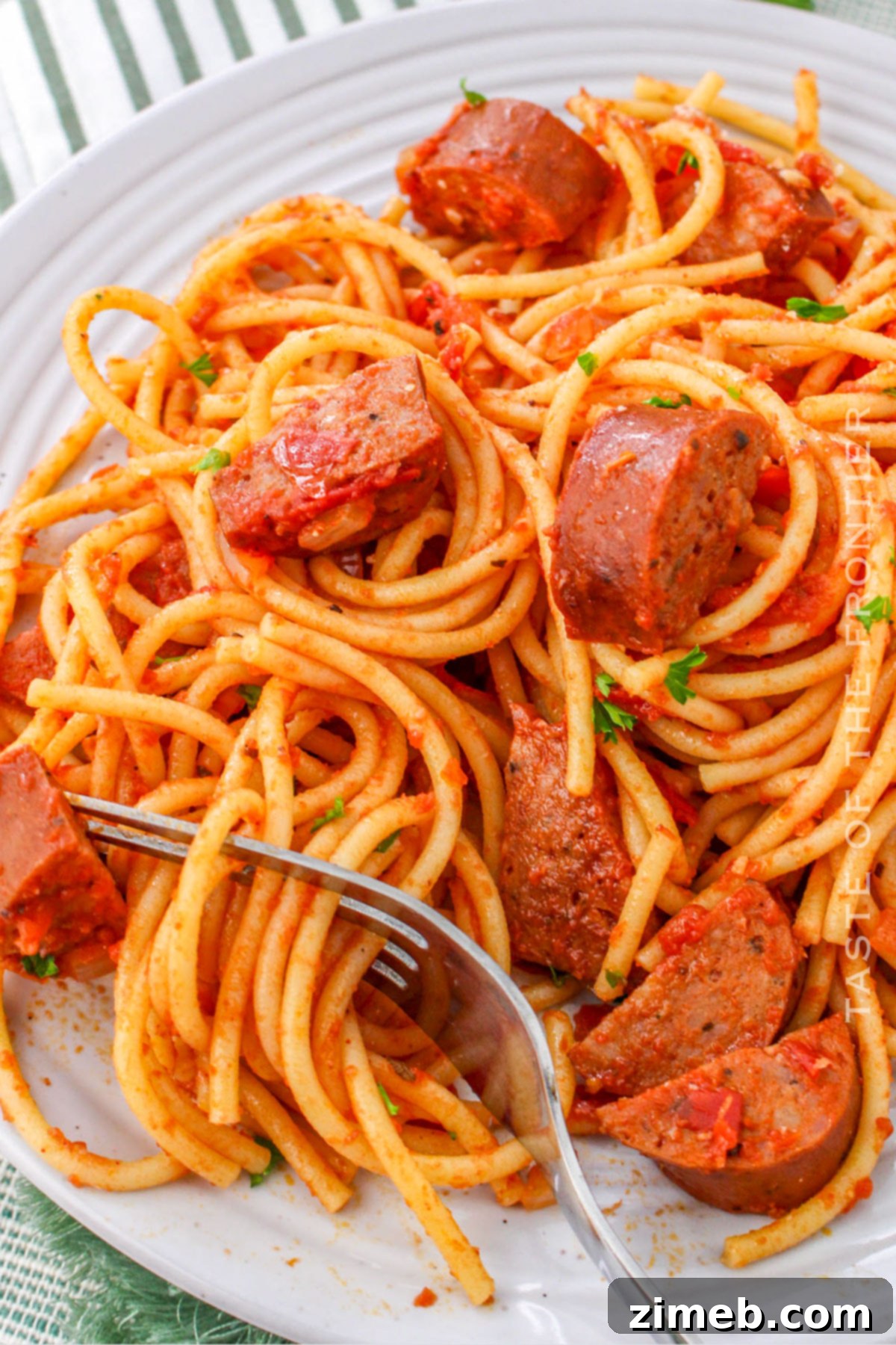 Smoky Cajun Sausage Pasta 14 spaghetti dinner