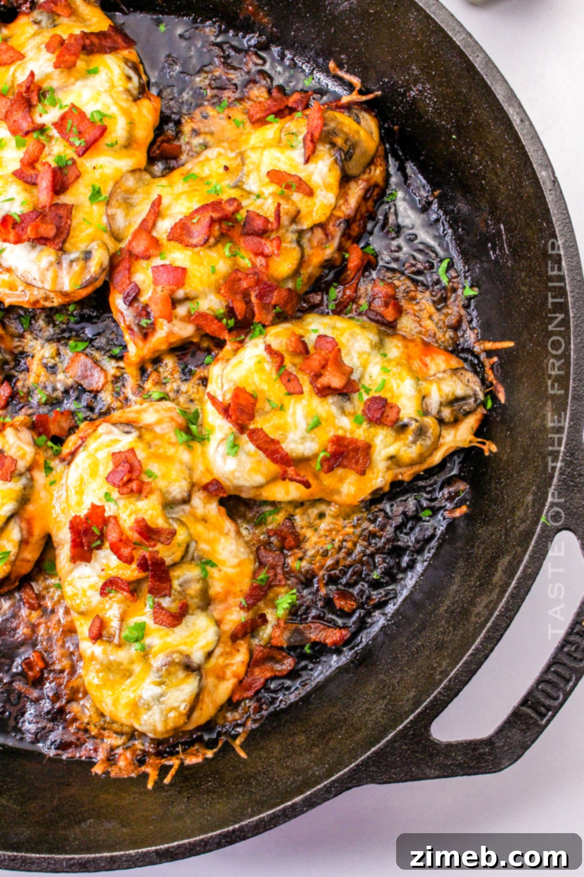 Alice Springs Chicken Restaurant Style 7 baked with cheese and mushrooms