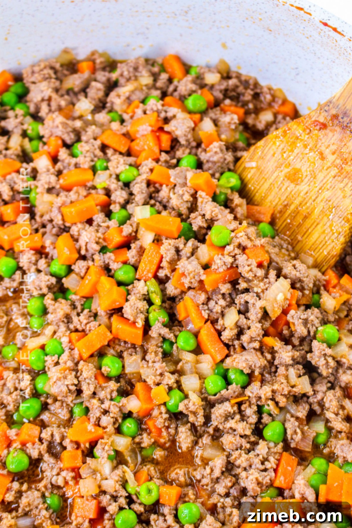 Crispy Tater Tot Shepherd Pie 7 cooking the filling