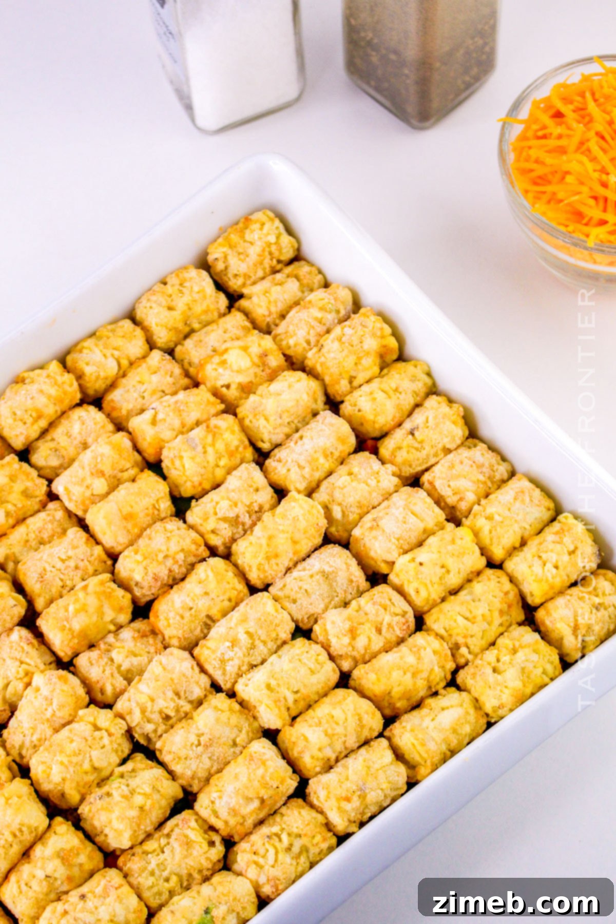 Crispy Tater Tot Shepherd Pie 8 ready to bake