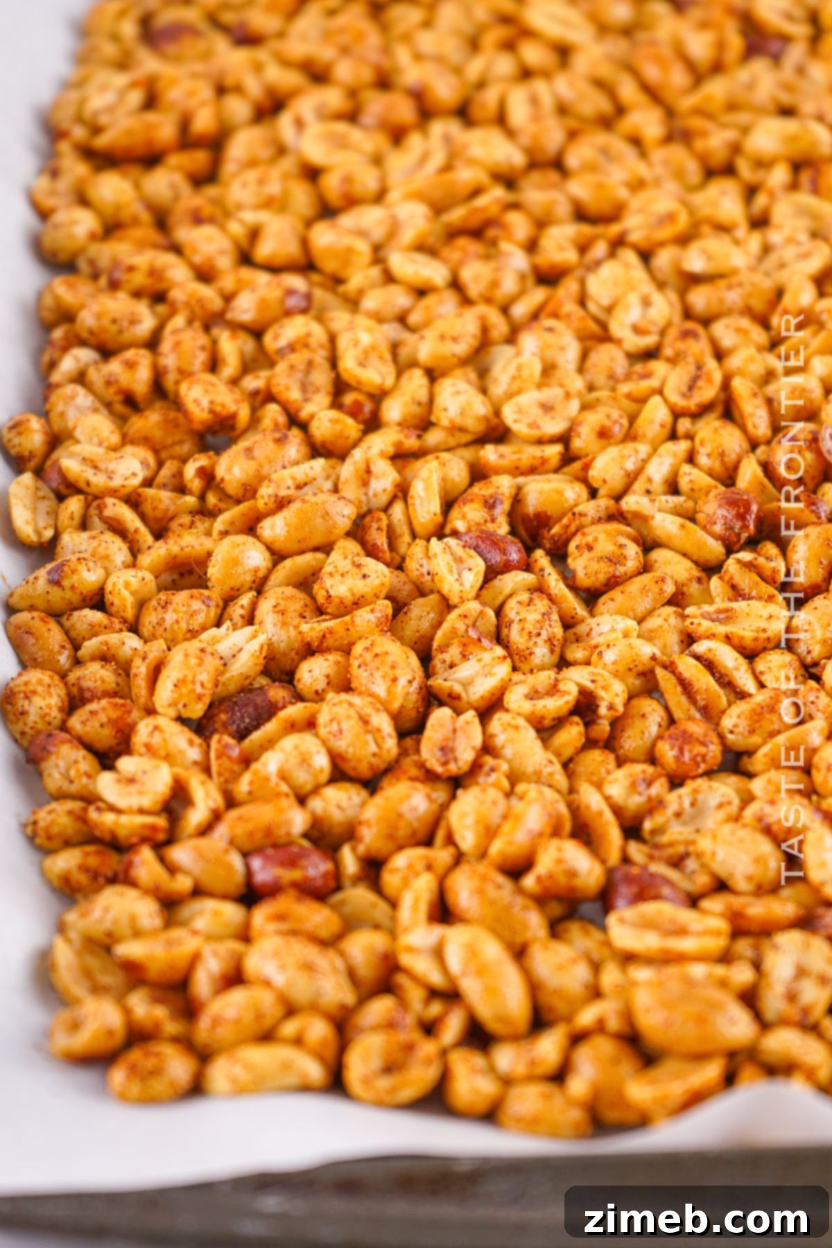Fiery Roasted Peanuts 6 Spicy peanuts ready to be baked in the oven.