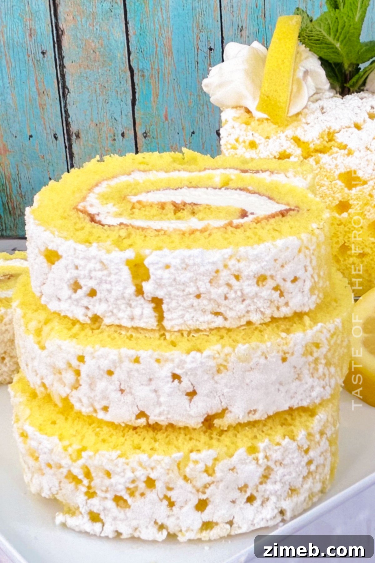 Lemon Roll Cake 15 Lemon Roll Cake recipe close-up