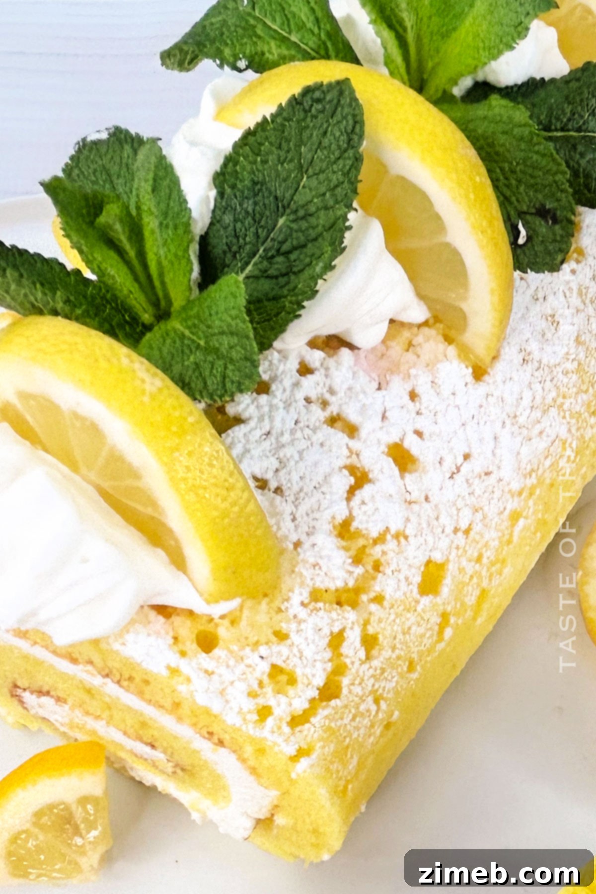 Lemon Roll Cake 3 Beautiful lemon cake with cream cheese swirl