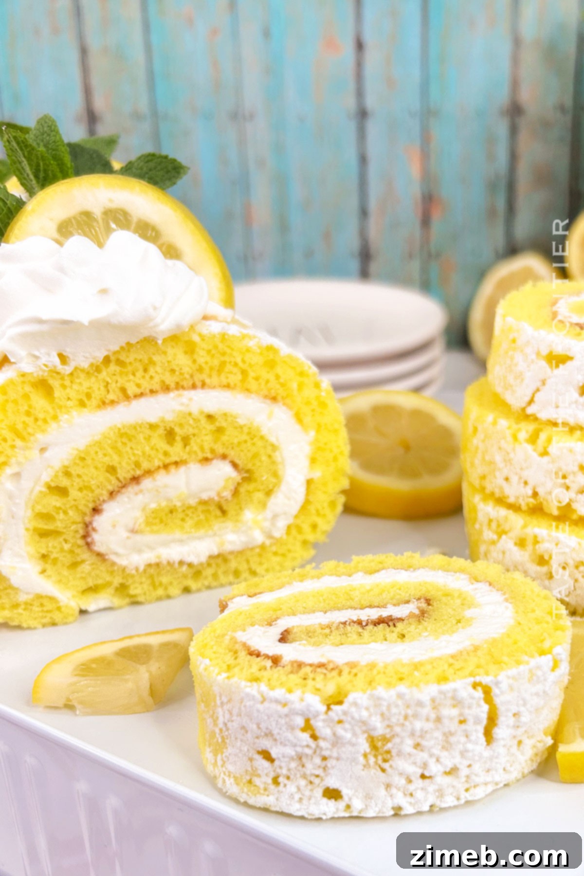 Lemon Roll Cake 9 Lemon dessert roll cake
