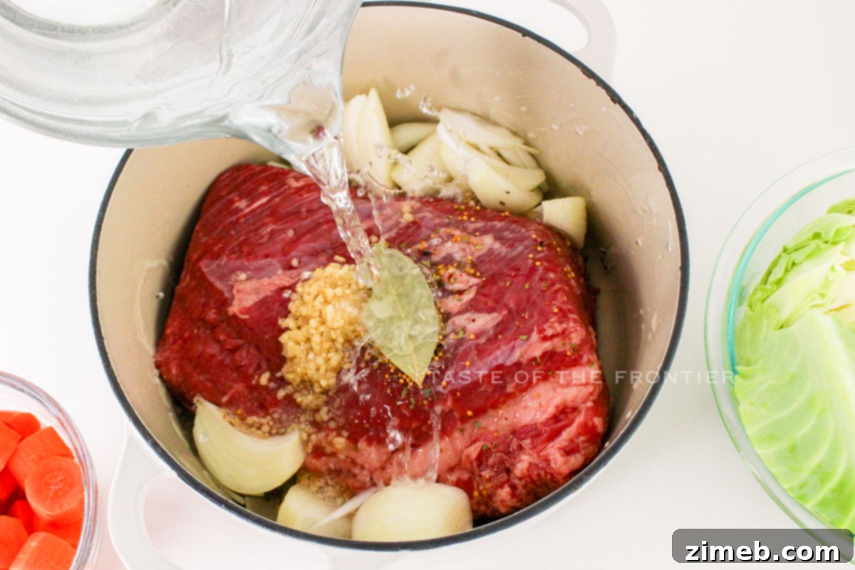 Hearty Dutch Oven Corned Beef and Cabbage Supper 6 how to make Dutch Oven Corned Beef and Cabbage