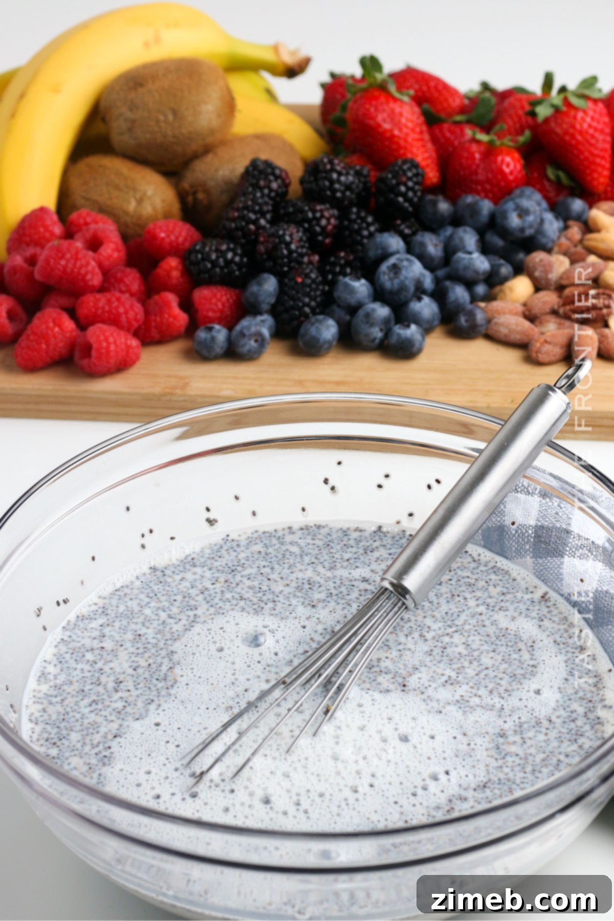 Overnight Chia Pudding ready to eat