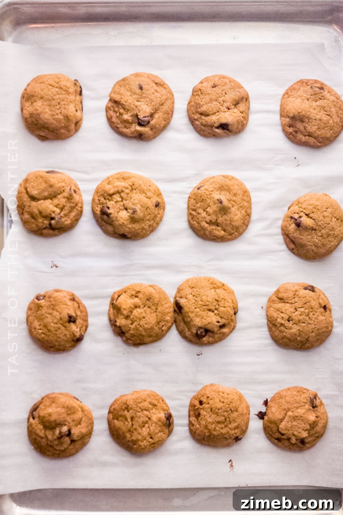 Copycat Famous Amos Chocolate Chip Cookies 7 Baked Famous Amos Cookies cooling on a wire rack