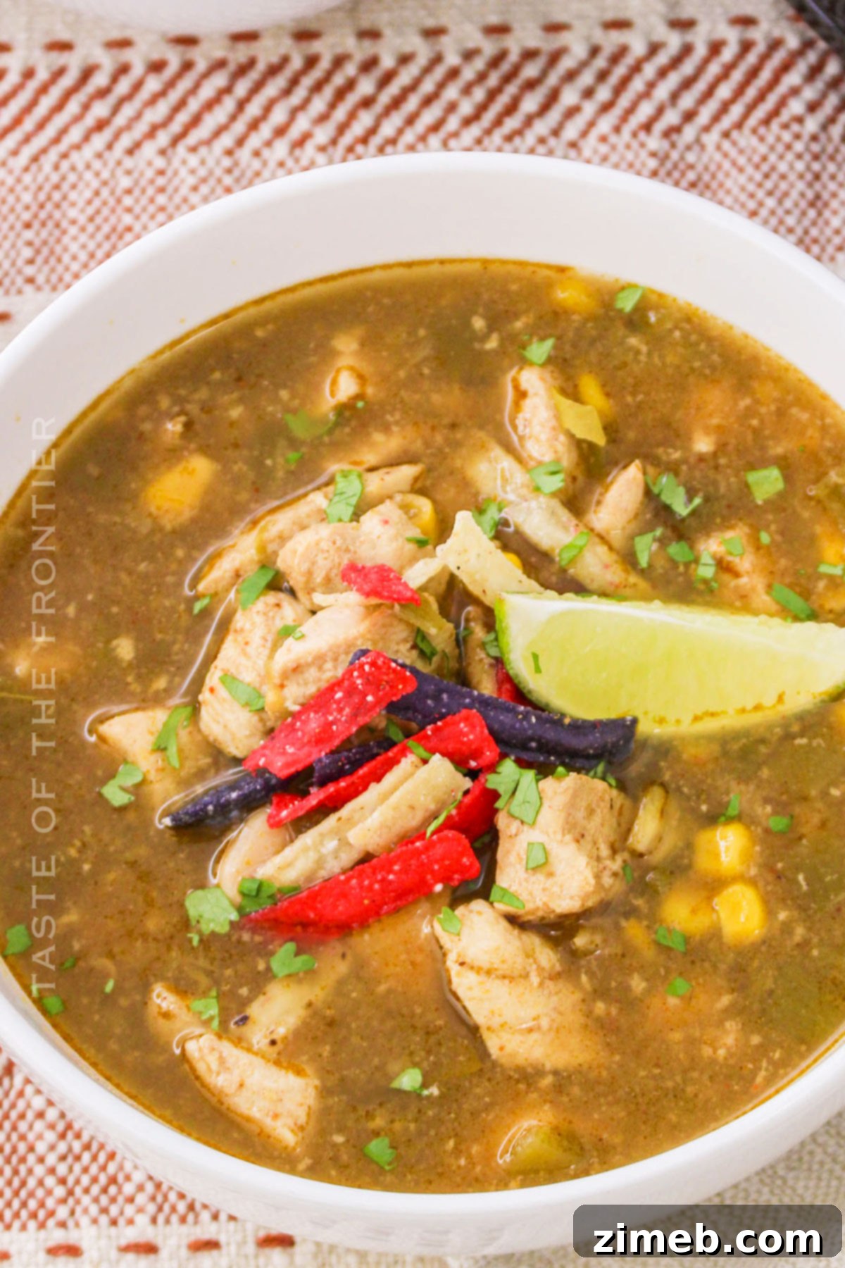 Southwestern Green Chile Chicken Soup 8 chicken dinner in the slow cooker