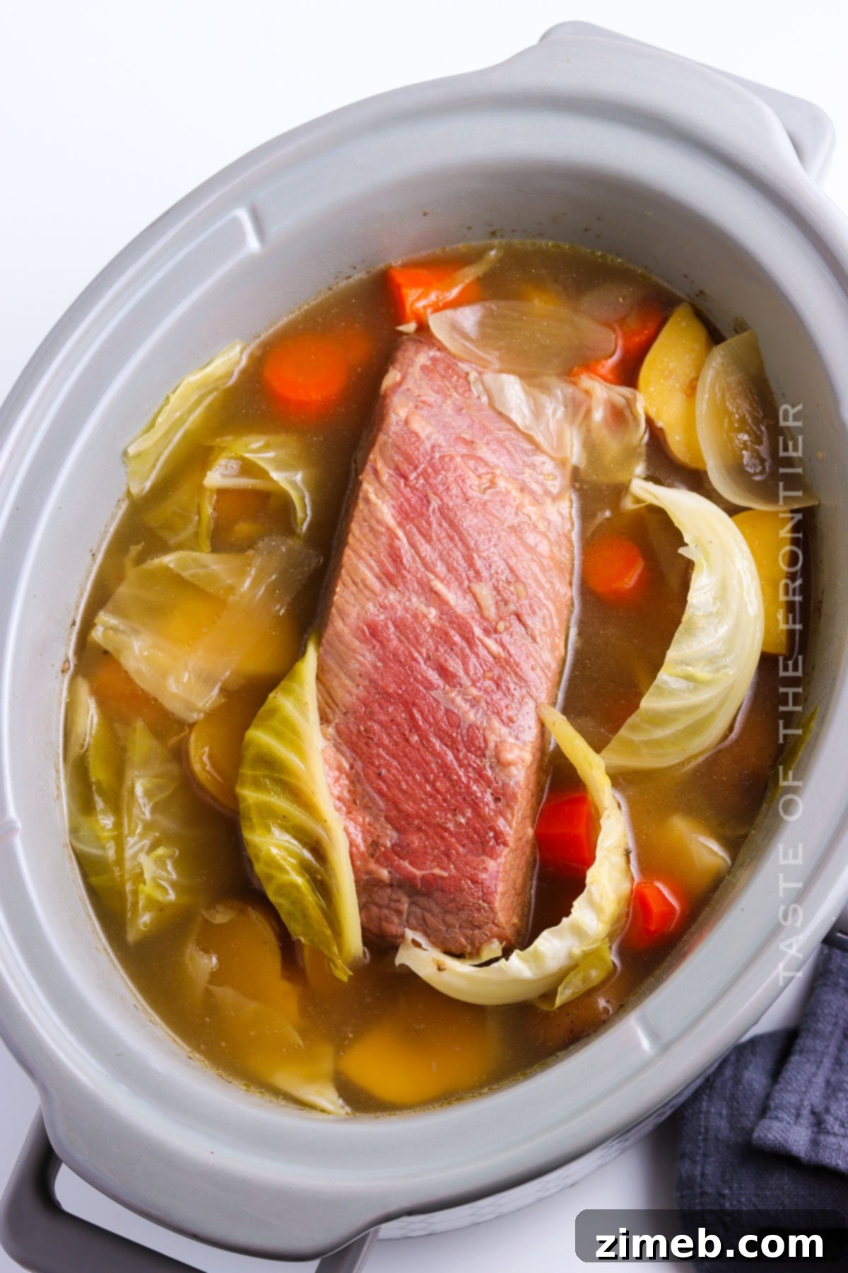 How to serve Slow Cooker Corned Beef and Cabbage for a delightful dinner.