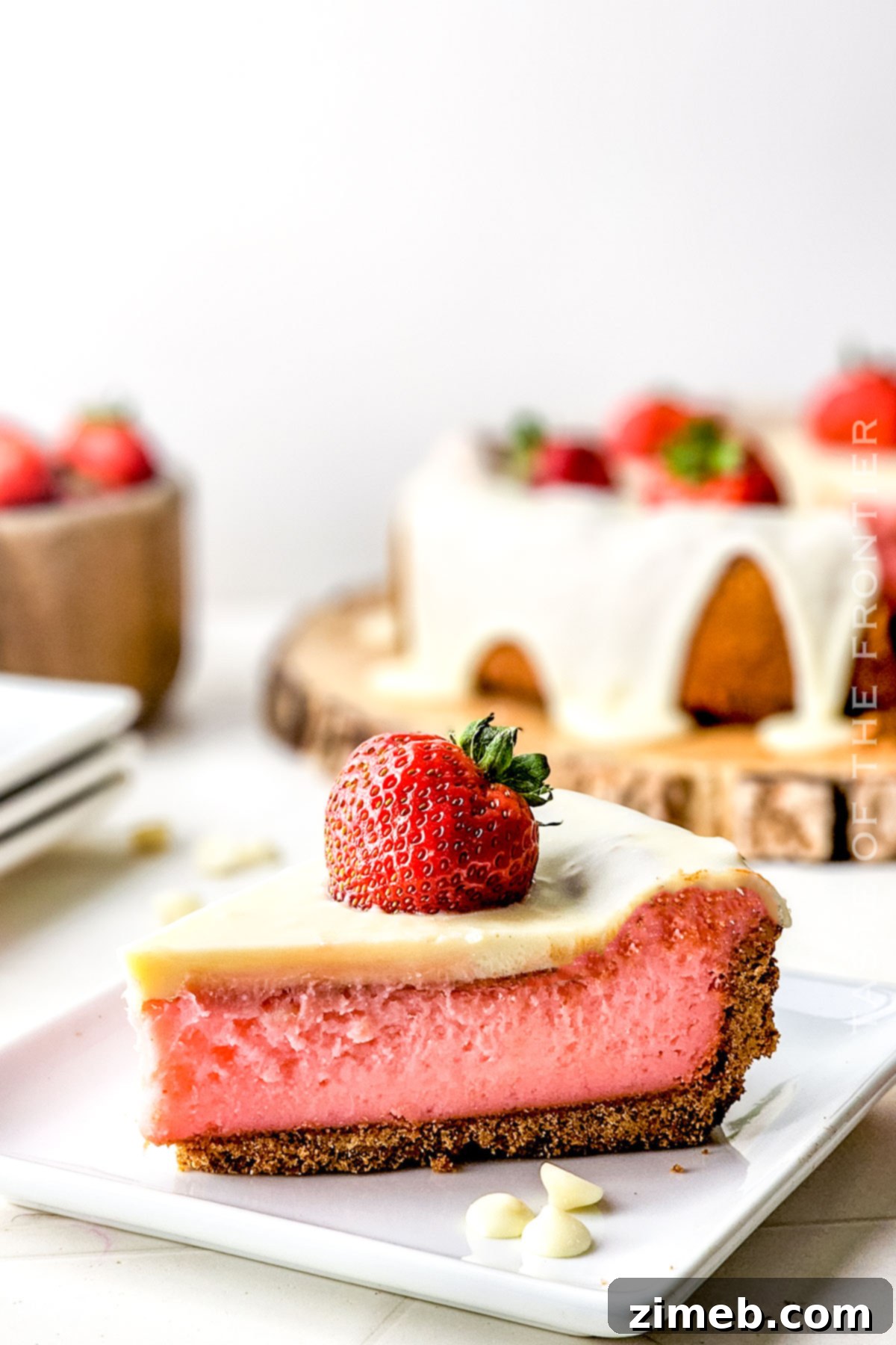 Luscious White Chocolate Strawberry Cheesecake 14 Strawberry Cheesecake