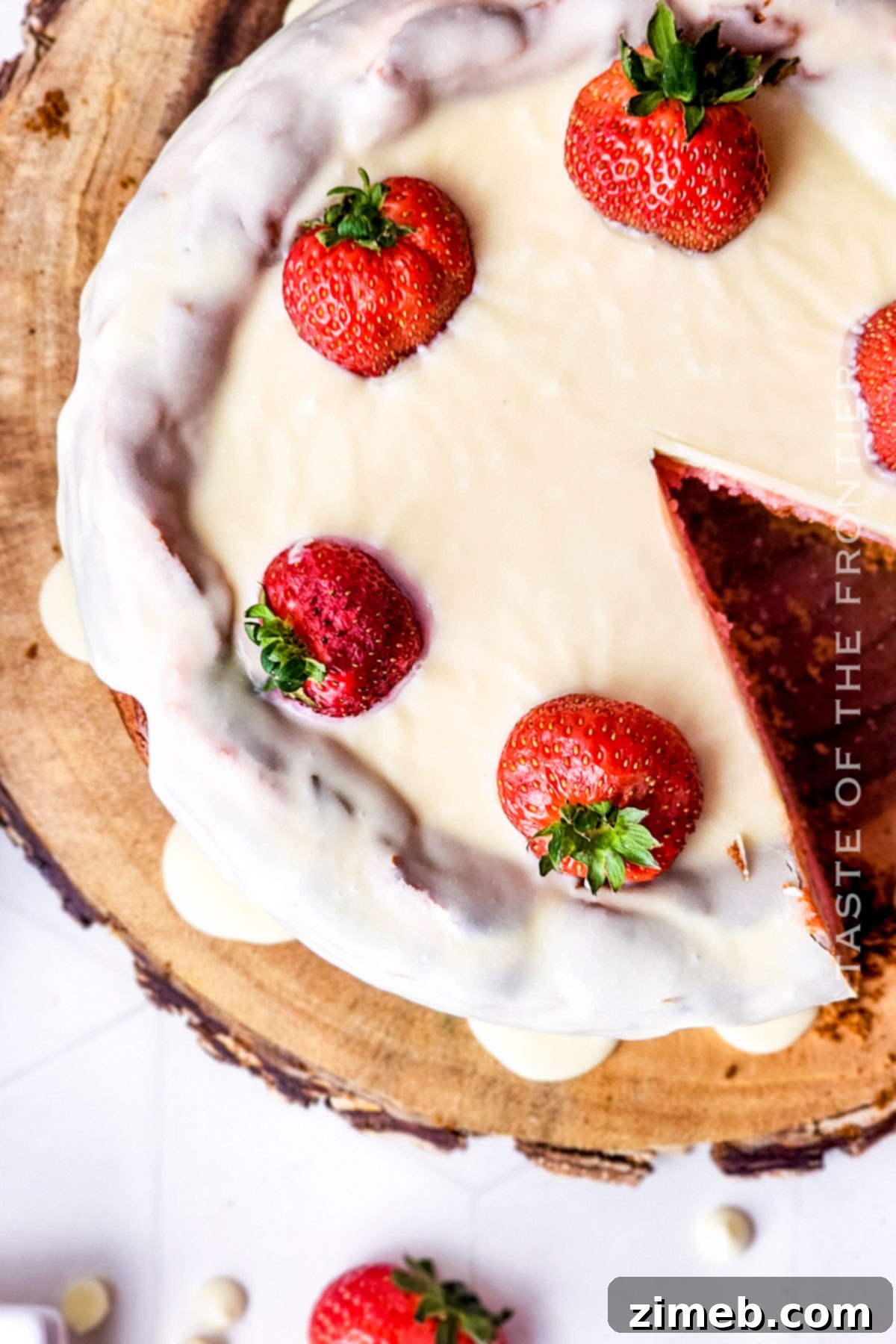 Luscious White Chocolate Strawberry Cheesecake 7 cheesecake dessert