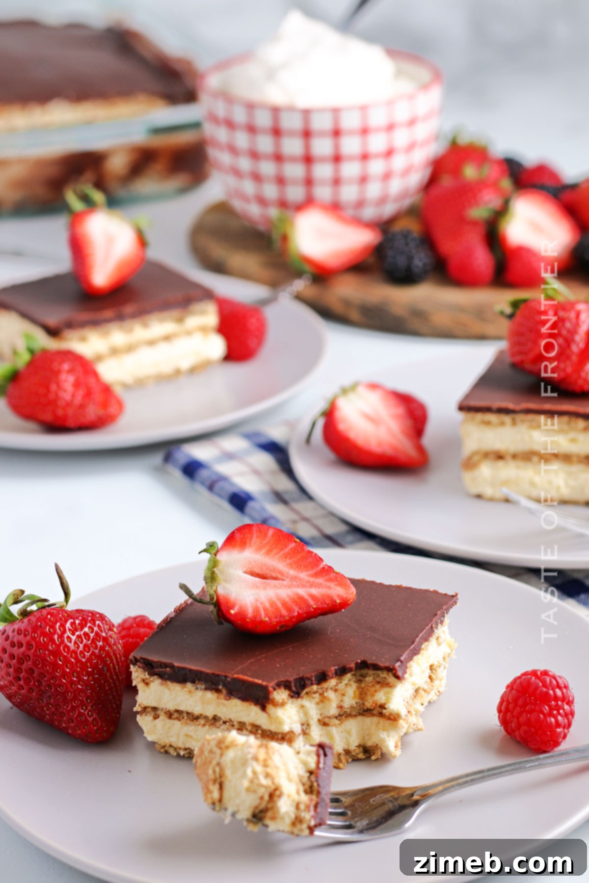 Decadent No-Bake Eclair Delight 14 no bake cake with graham crackers