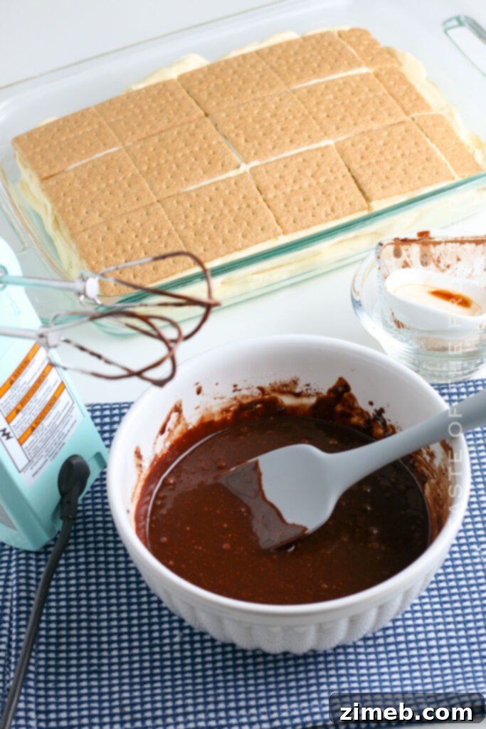 Decadent No-Bake Eclair Delight 8 chocolate ganache topping