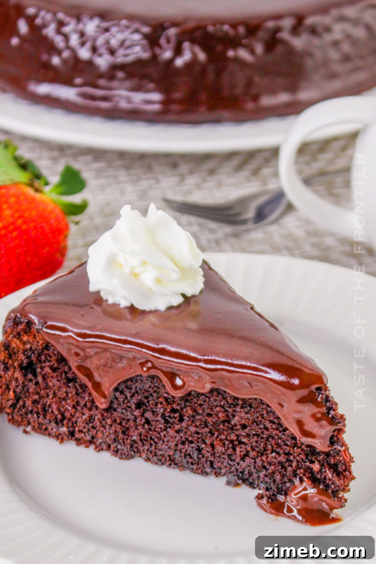 Delicious 9" round chocolate cake ready to be served