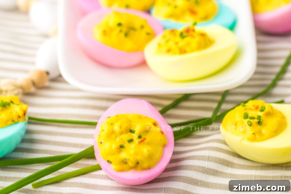 Vibrant Deviled Eggs 14 Final plated Colored Deviled Eggs recipe