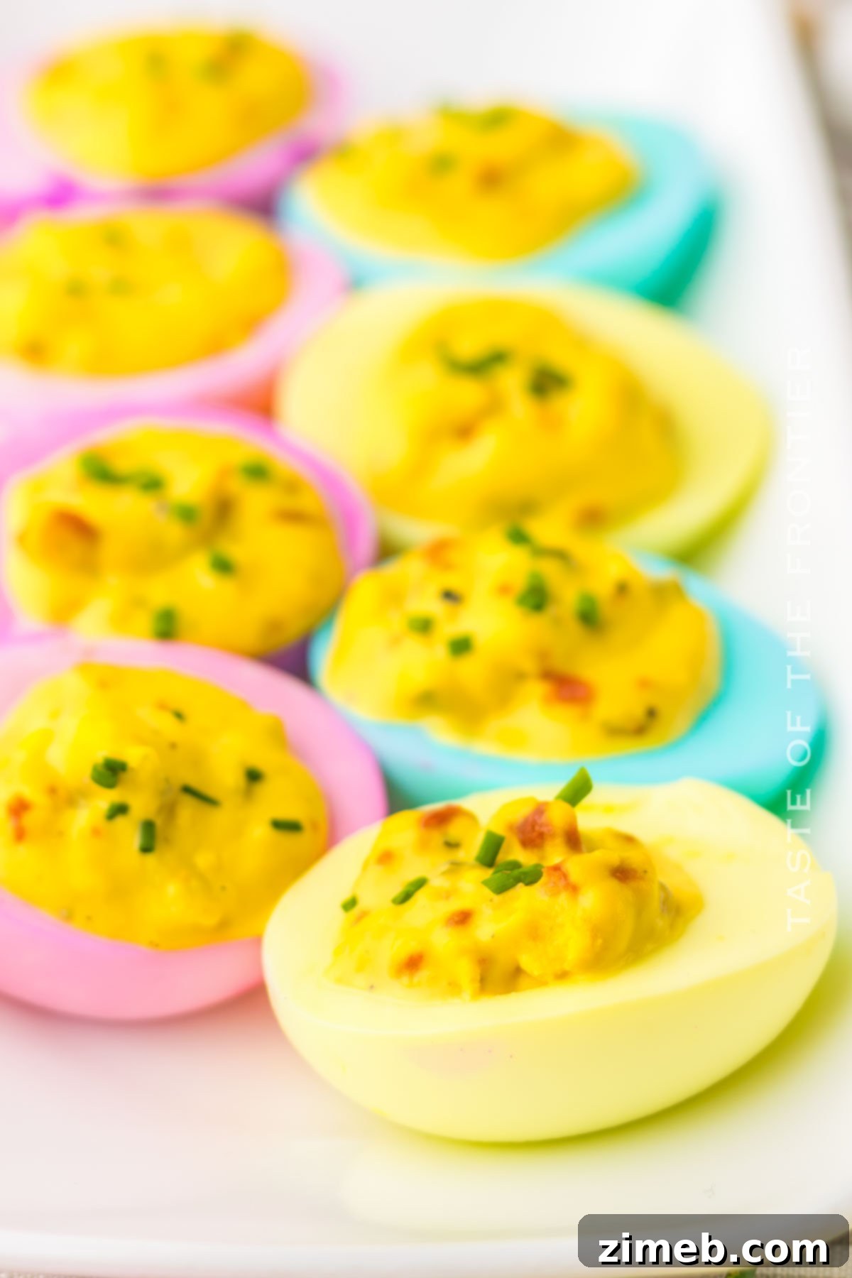 Vibrant Deviled Eggs 15 Beautiful pastel deviled eggs for a holiday