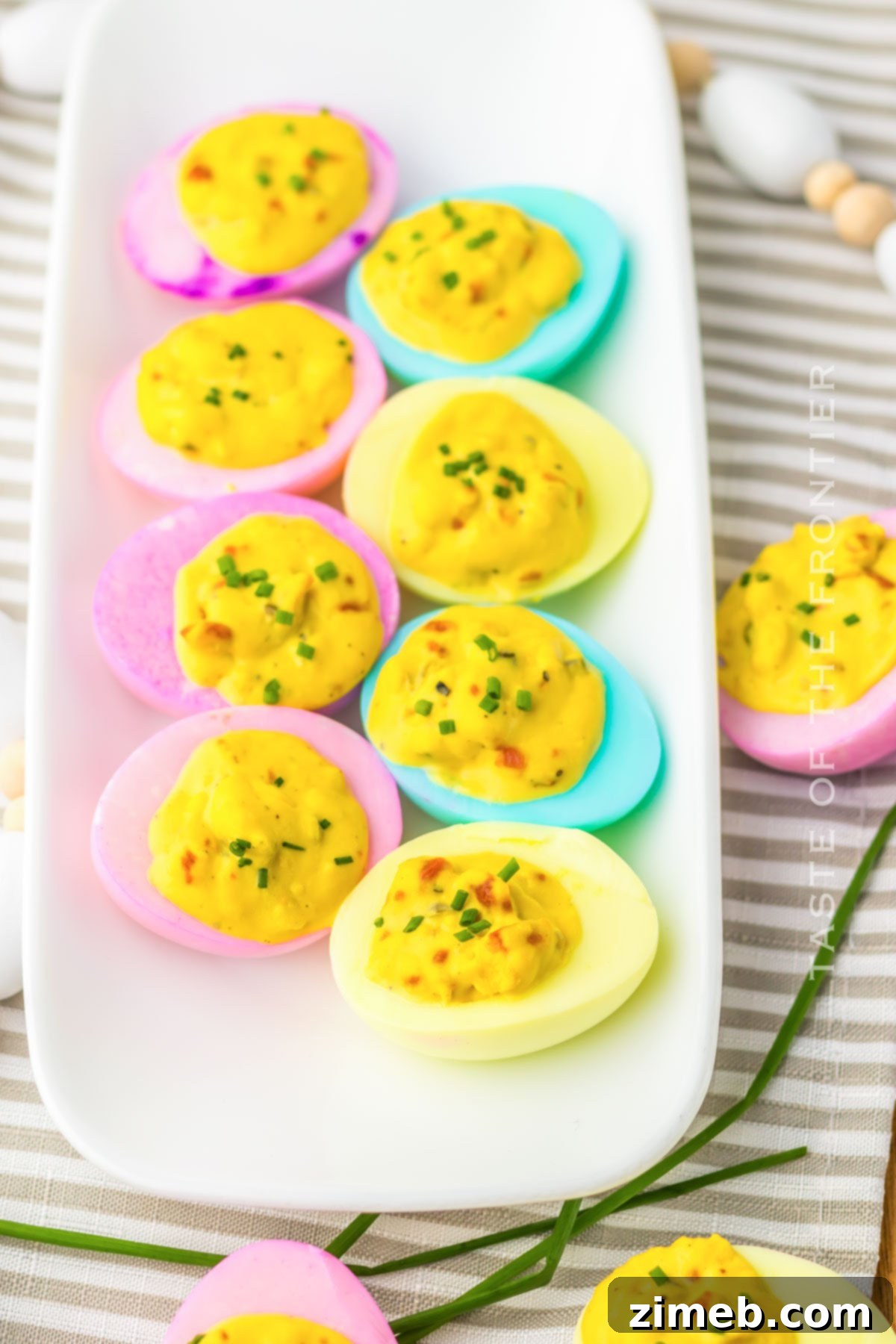 Vibrant Deviled Eggs 3 Spring-themed deviled egg recipe with colorful whites