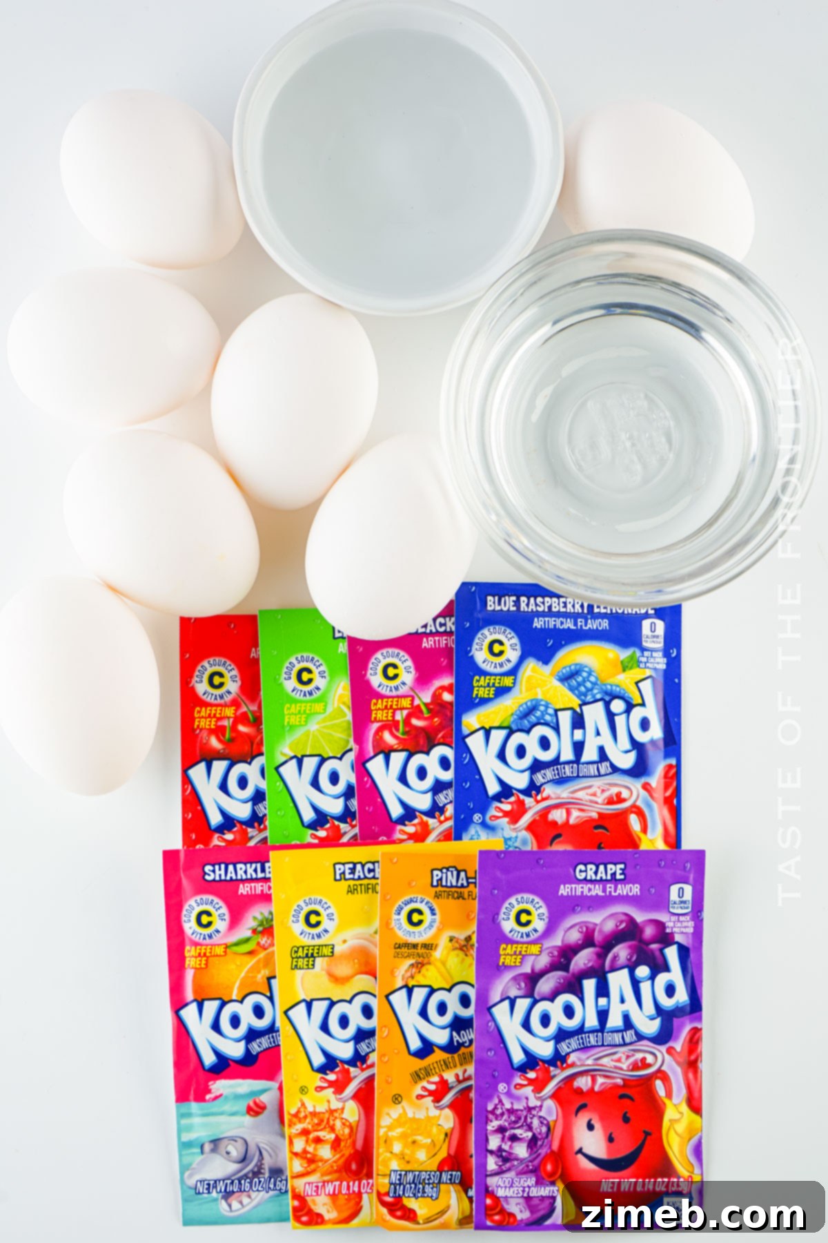 Vibrant Kool-Aid Eggs 4 Kool-Aid Dyed Egg ingredients