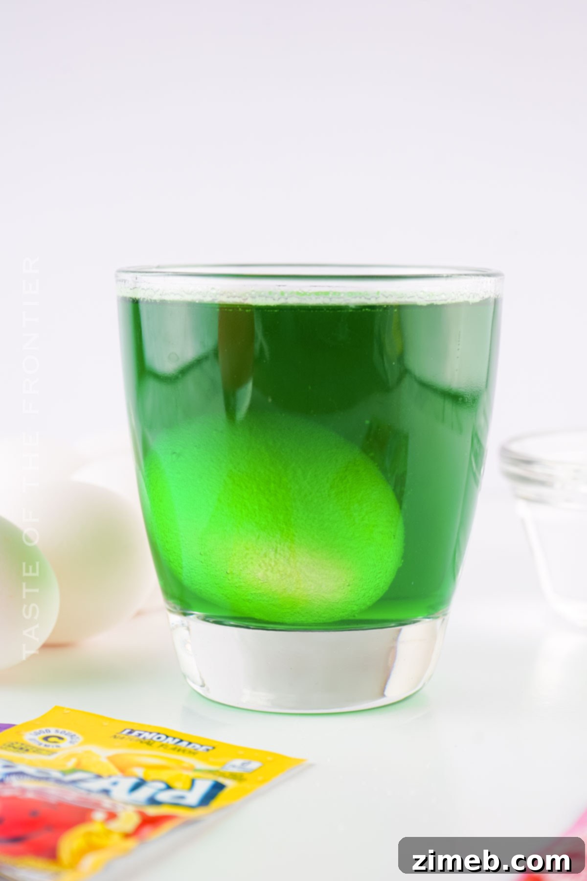 Vibrant Kool-Aid Eggs 6 making green eggs
