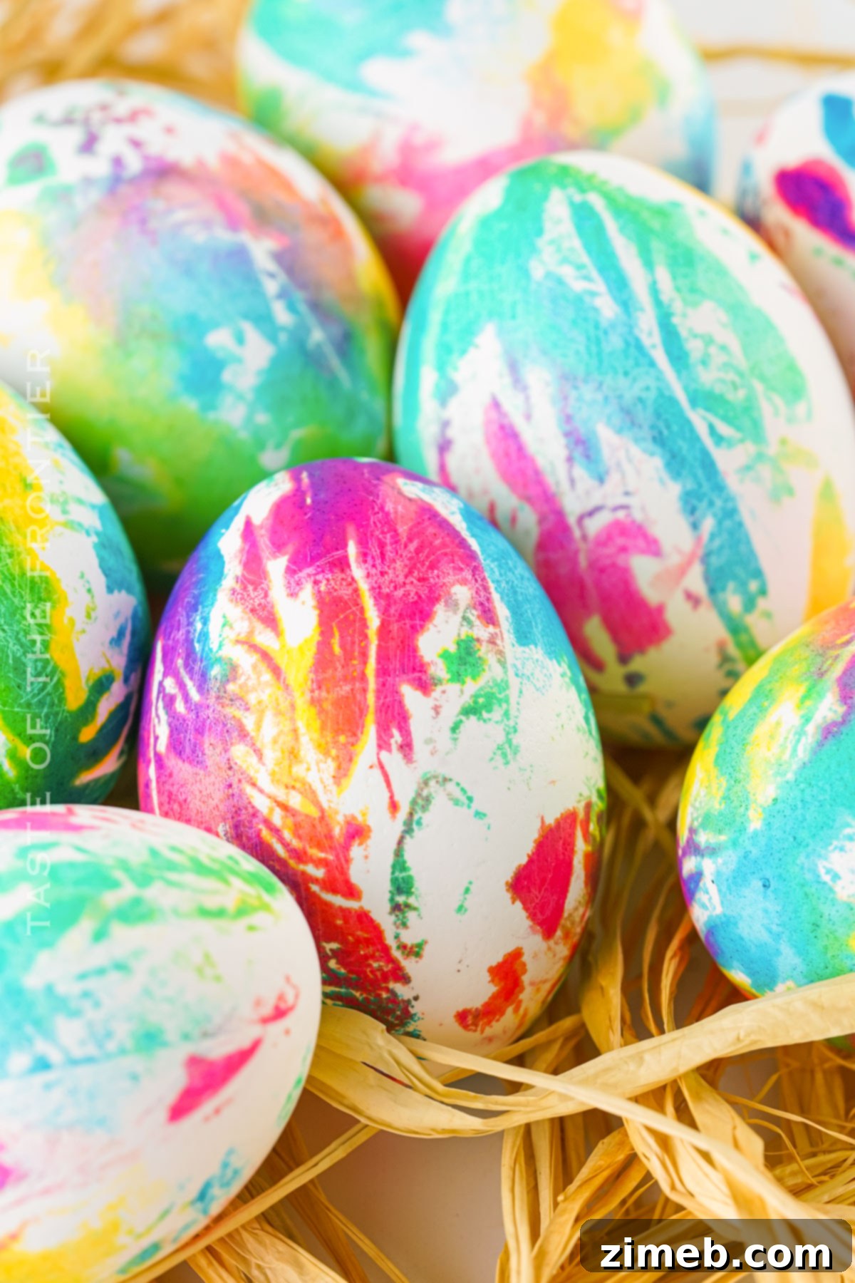 Kaleidoscope Easter Eggs 13 A bowl of Tie-Dyed Easter Eggs, ready for display or an Easter egg hunt