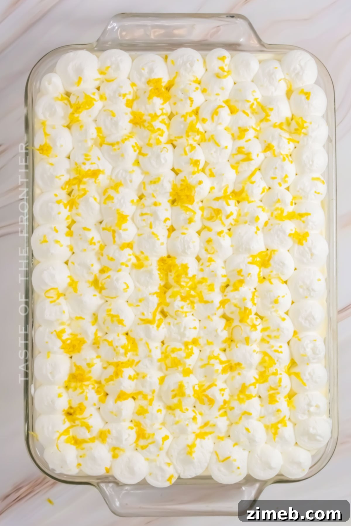 Zesty Limoncello Tiramisu 8 whipped topping with lemon zest