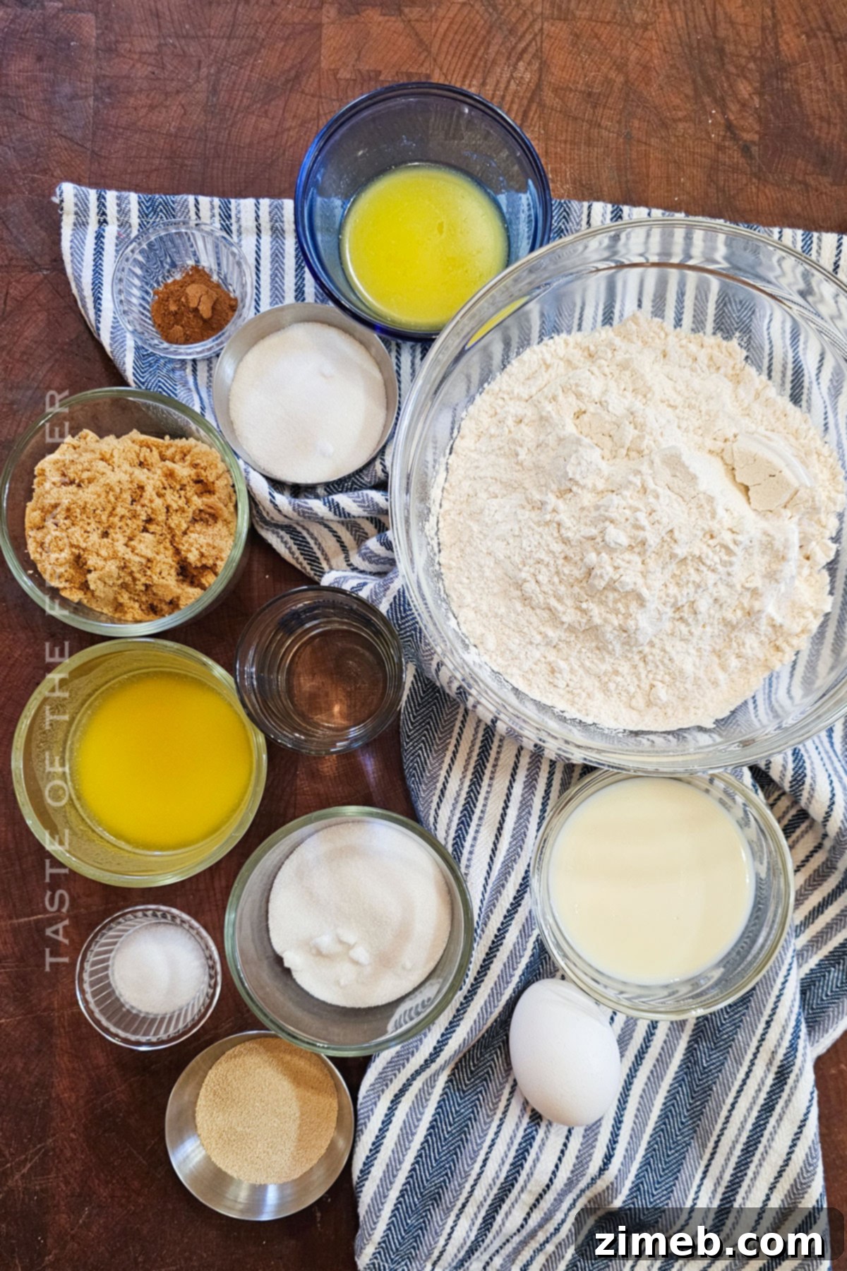 Weekend Morning Cinnamon Rolls 4 Ingredients for Small Batch Cinnamon Rolls laid out