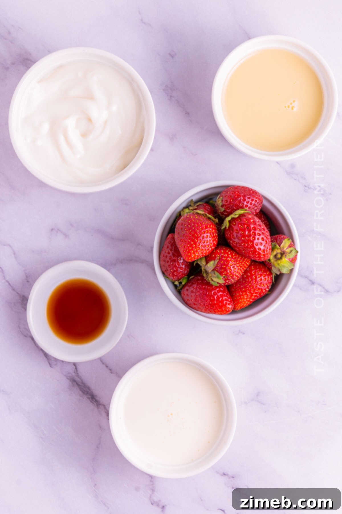 Strawberries and Cream 4 Crema con Fresas ingredients