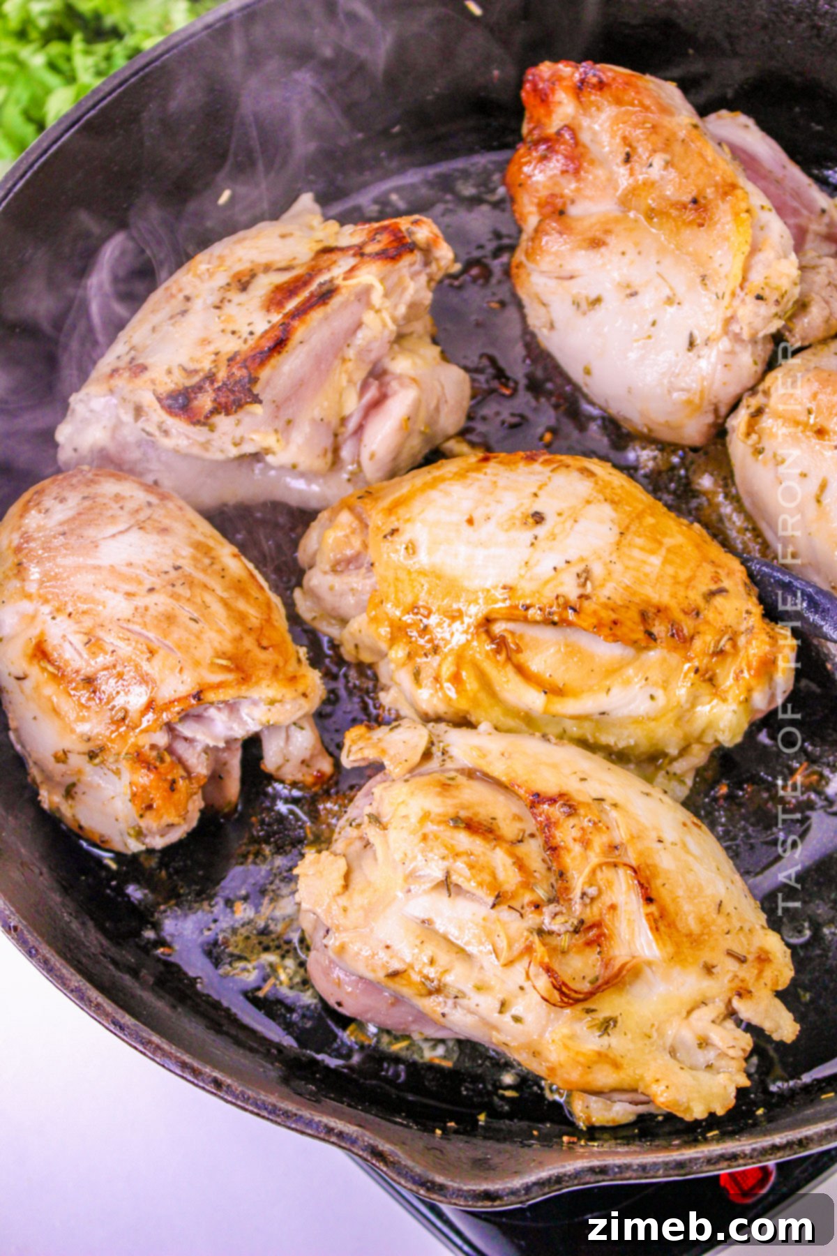 Crock Pot Lemon Pepper Chicken 7 Browning chicken in a skillet for crock pot