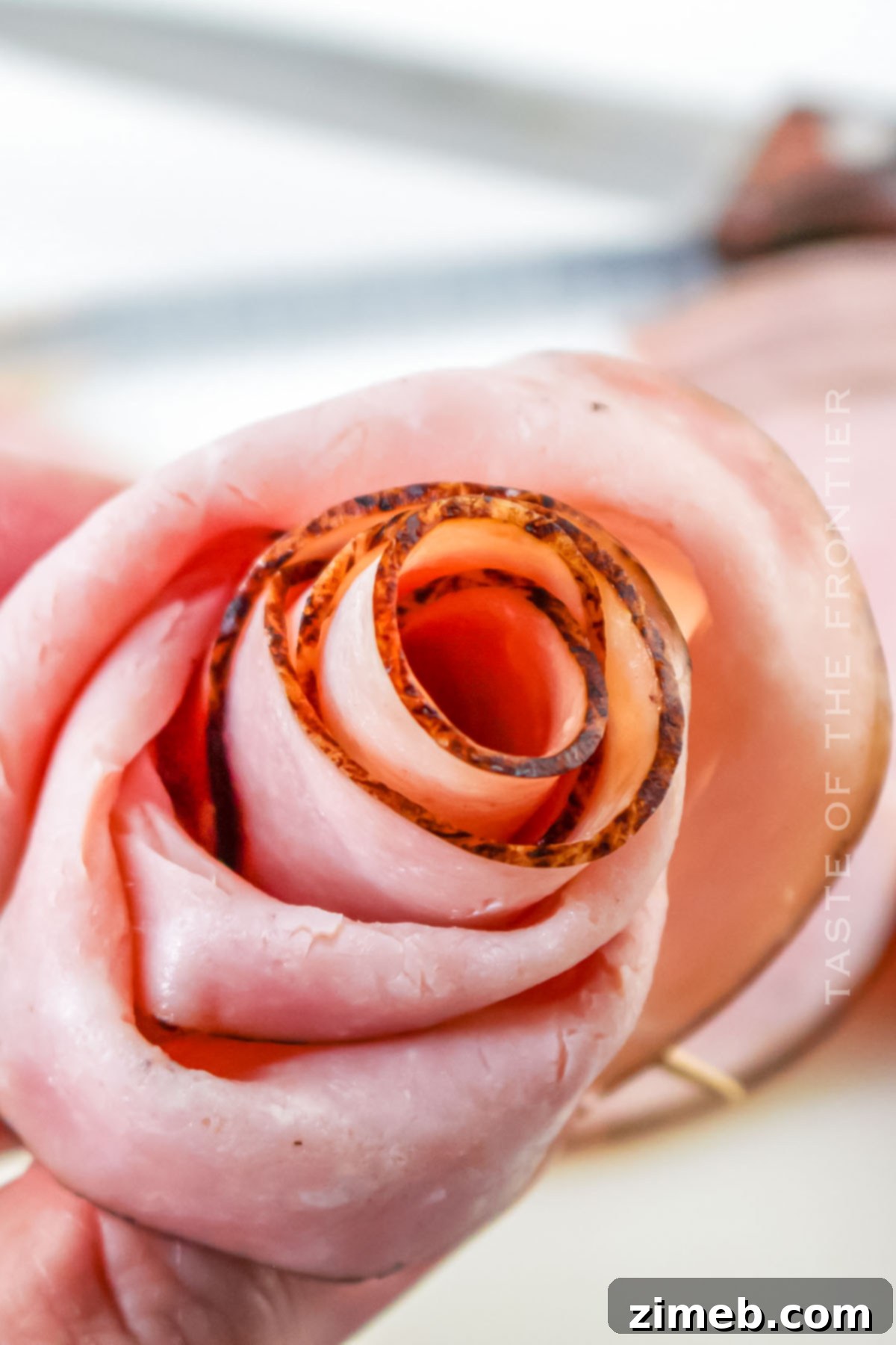 making roses out of lunch meat