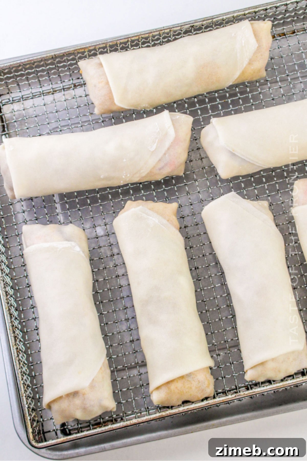 Crispy Air-Fried Spring Rolls 7 wrapped and ready to cook