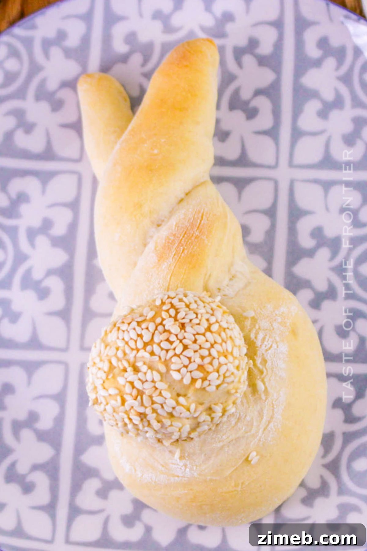 Rabbit Ear Buns 3 cute Easter dinner rolls ready to be served