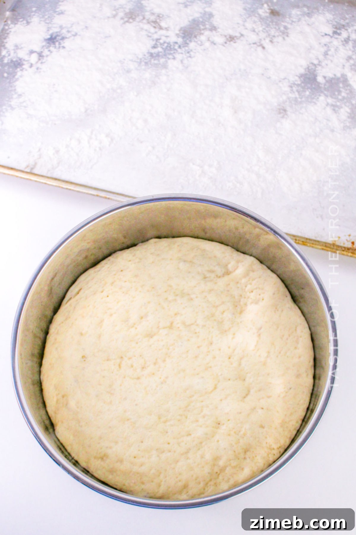 Rabbit Ear Buns 6 making bread dough for Easter dinner, dough in a bowl
