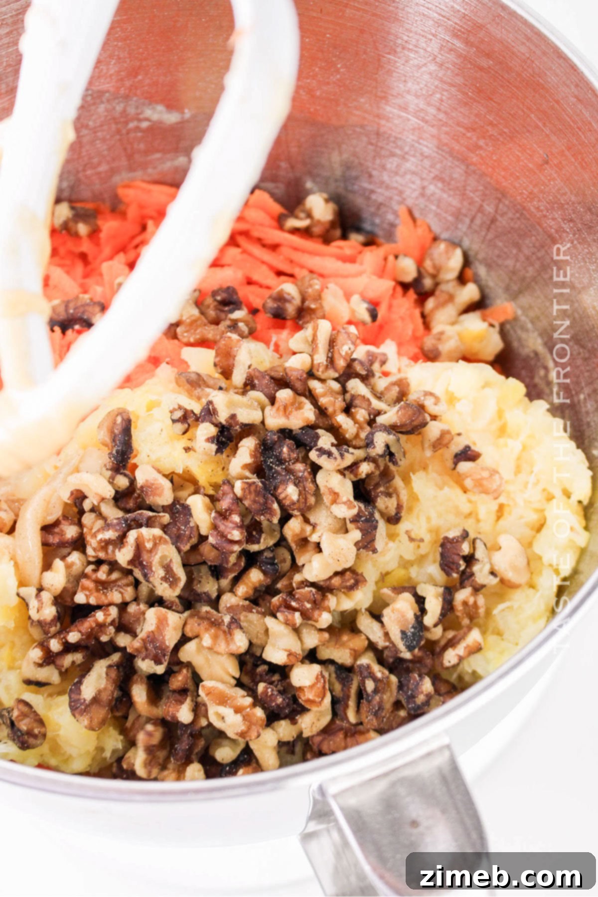 Tropical Carrot Cake 5 Cake batter with carrots and nuts