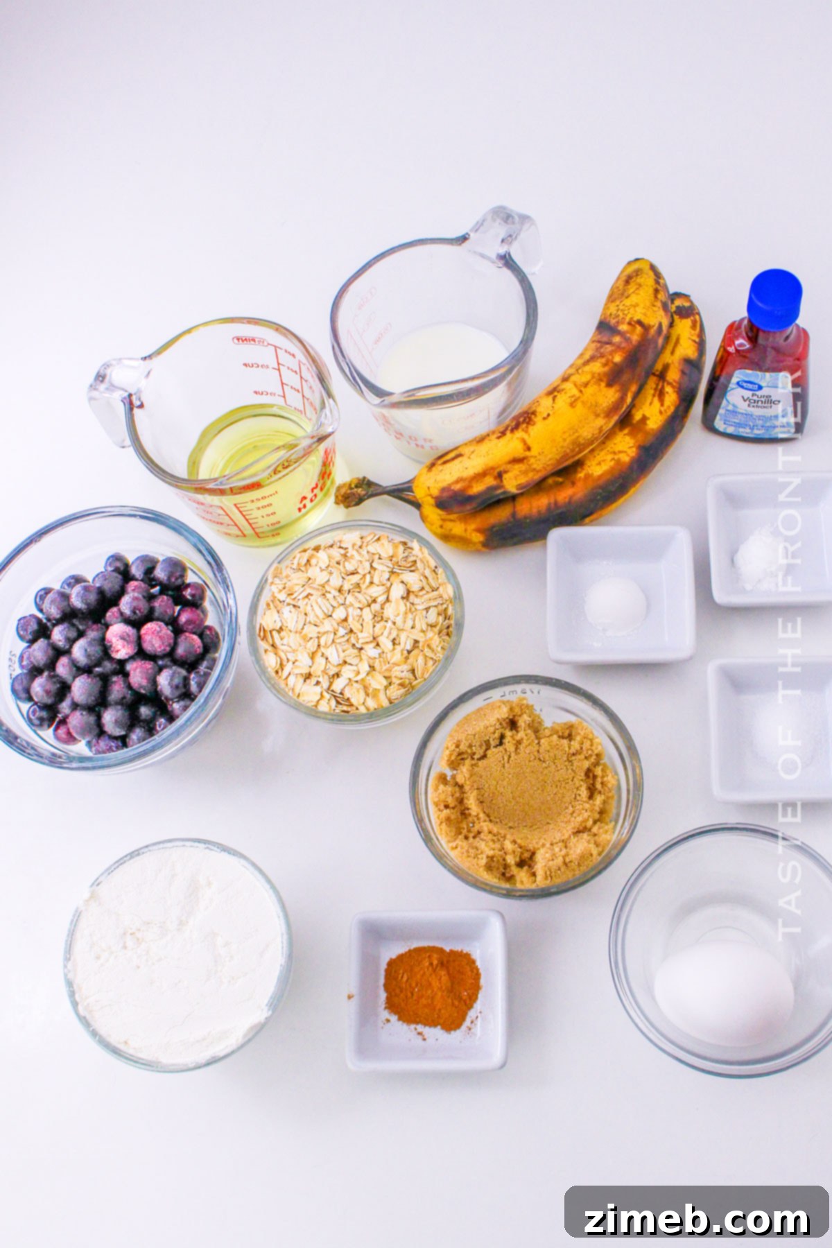 Banana Blueberry Oat Muffins 4 Banana Blueberry Oatmeal Muffin ingredients