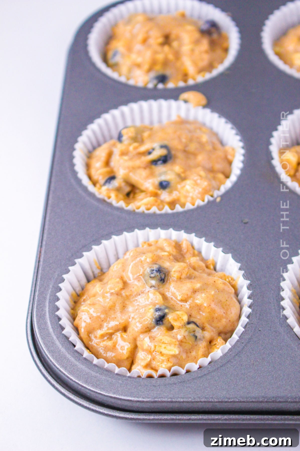 Banana Blueberry Oat Muffins 6 ready to bake muffins