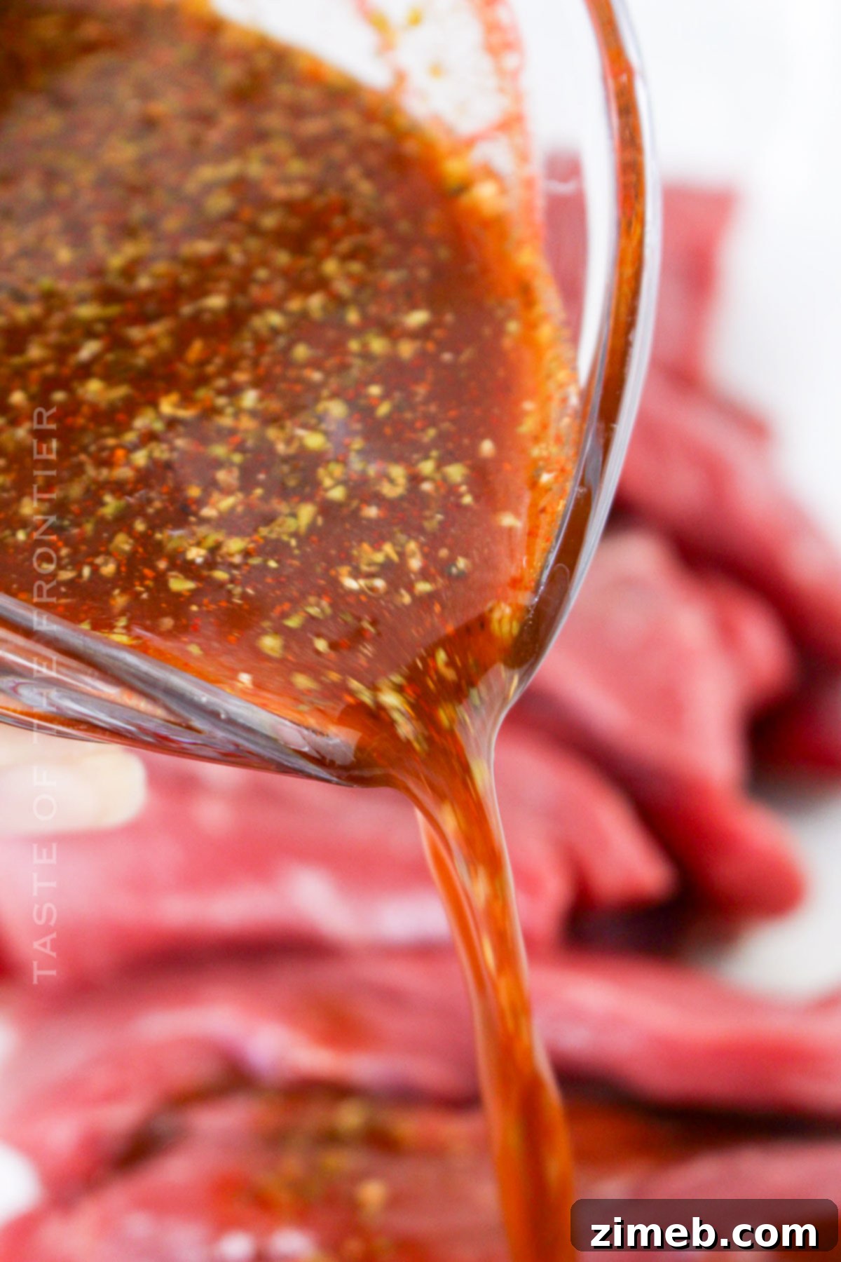 making the beef marinade