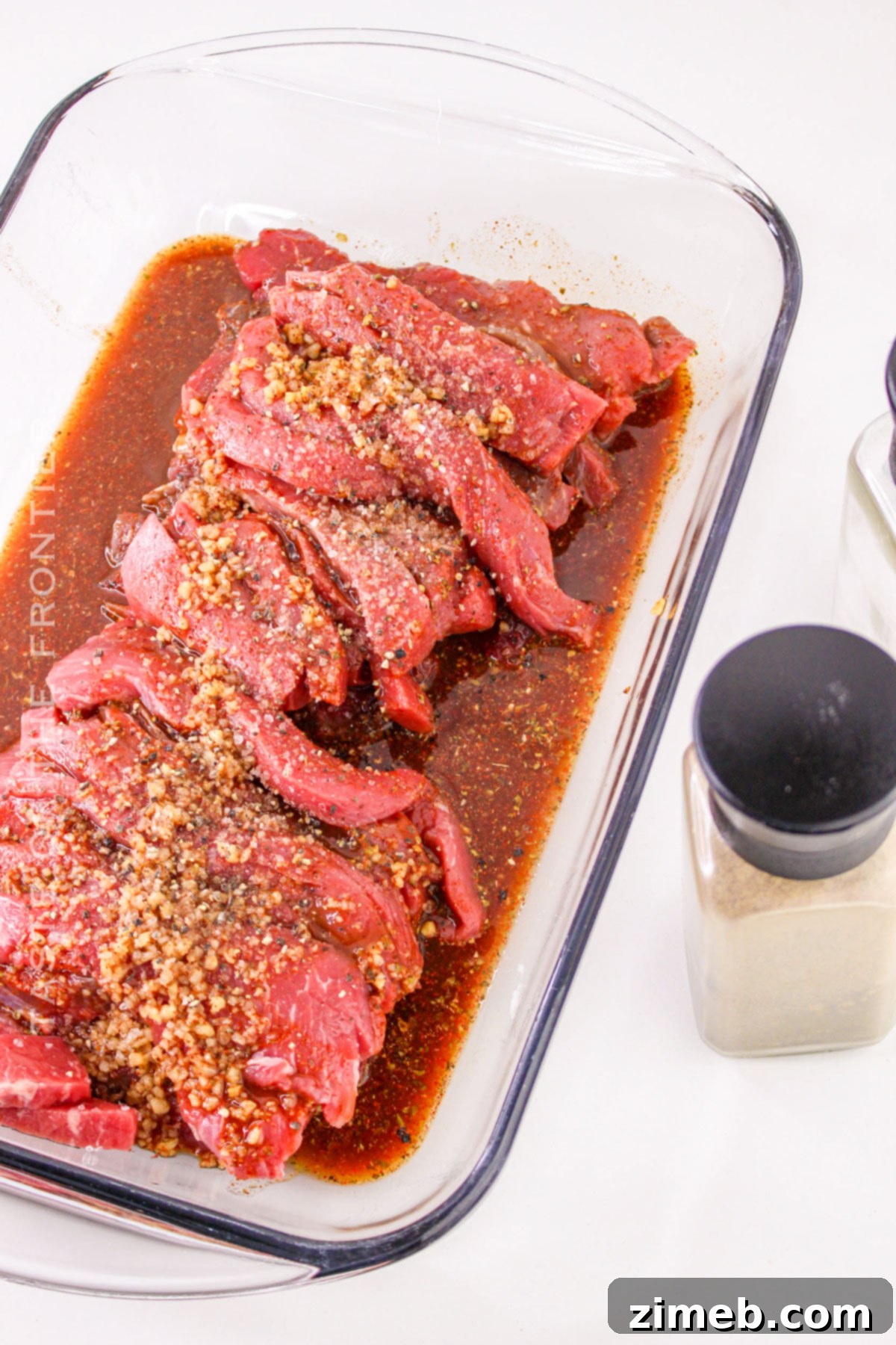 marinating the beef