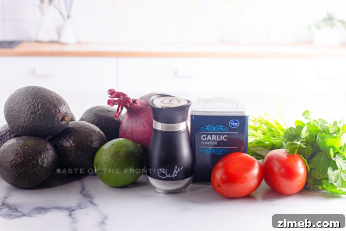 Ultimate Creamy Guacamole 4 Creamy Guacamole ingredients