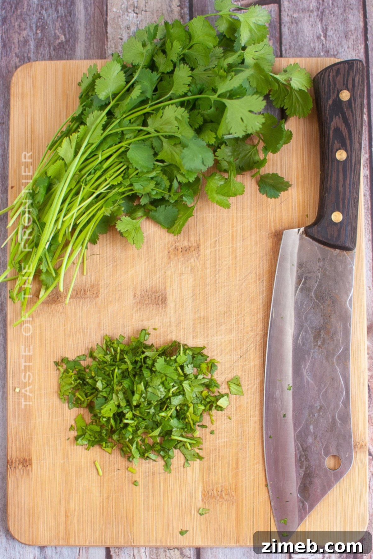 Zesty Instant Pot Cilantro Lime Rice 5 chopping the cilantro
