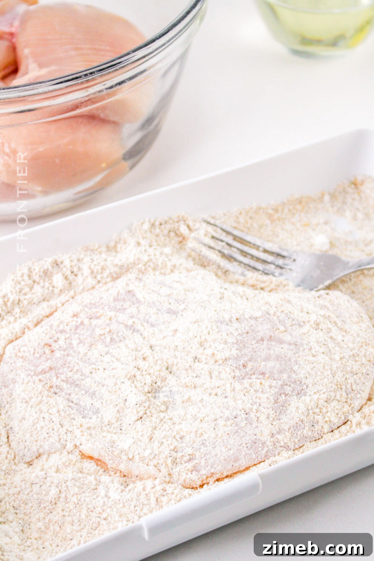 flour coating for the chicken breast