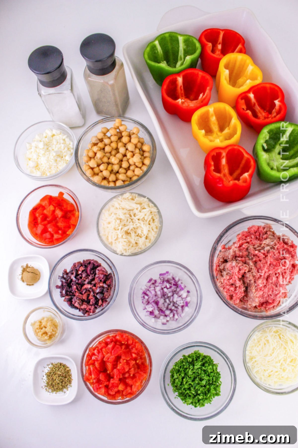 Greek Stuffed Pepper ingredients