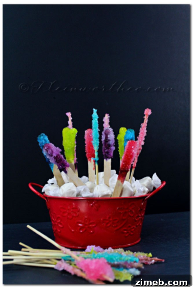 Homemade Rock Candy in Glass Jars