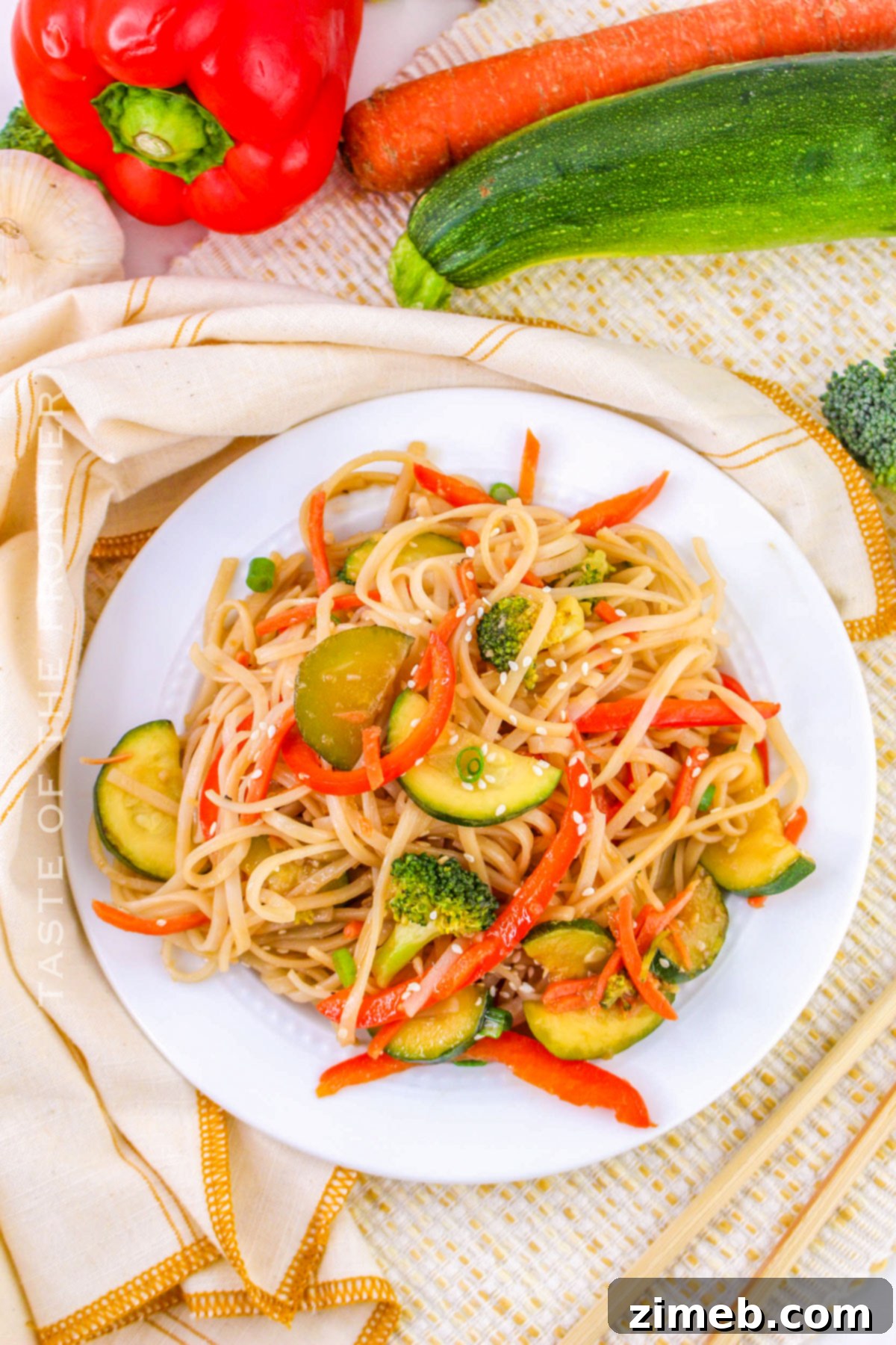 Garden Fresh Noodle Stir-Fry 14 Finished Stir Fry Vegetarian Noodles recipe ready to eat