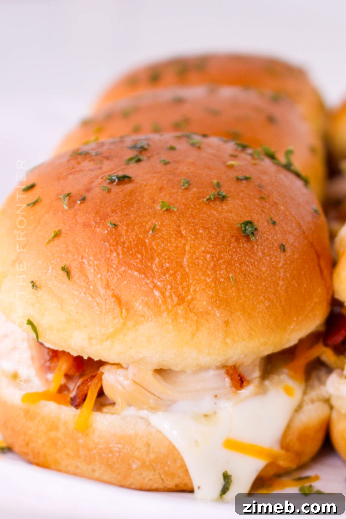 Ultimate Bacon Ranch Chicken Sliders 15 party sliders with chicken bacon ranch - an inviting platter of Bacon Chicken Ranch Sliders, perfect for any celebration.
