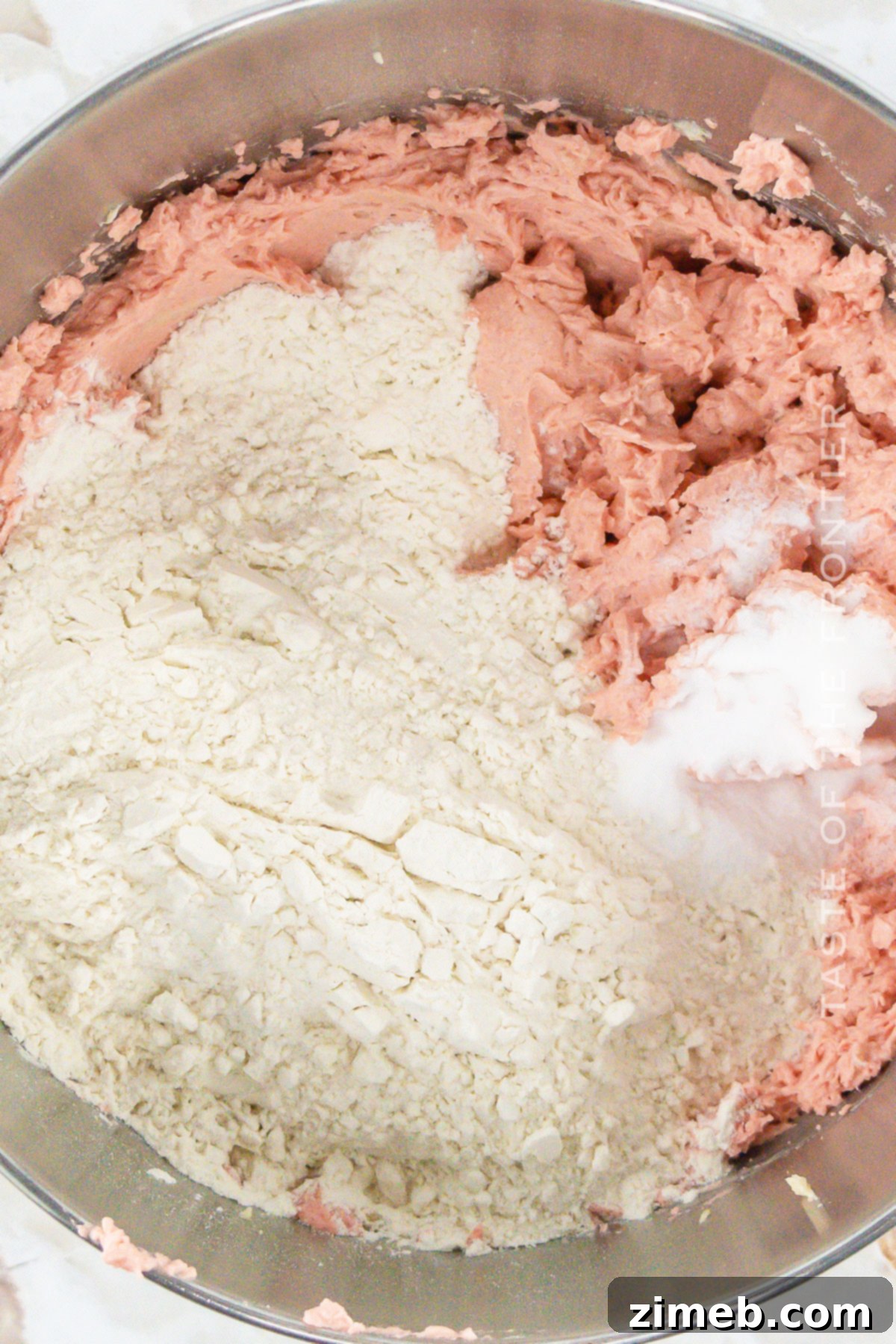 Step-by-step process of how to make Strawberry Crunch Cookies