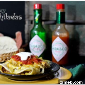 A delicious plate of Easy Chicken Enchiladas