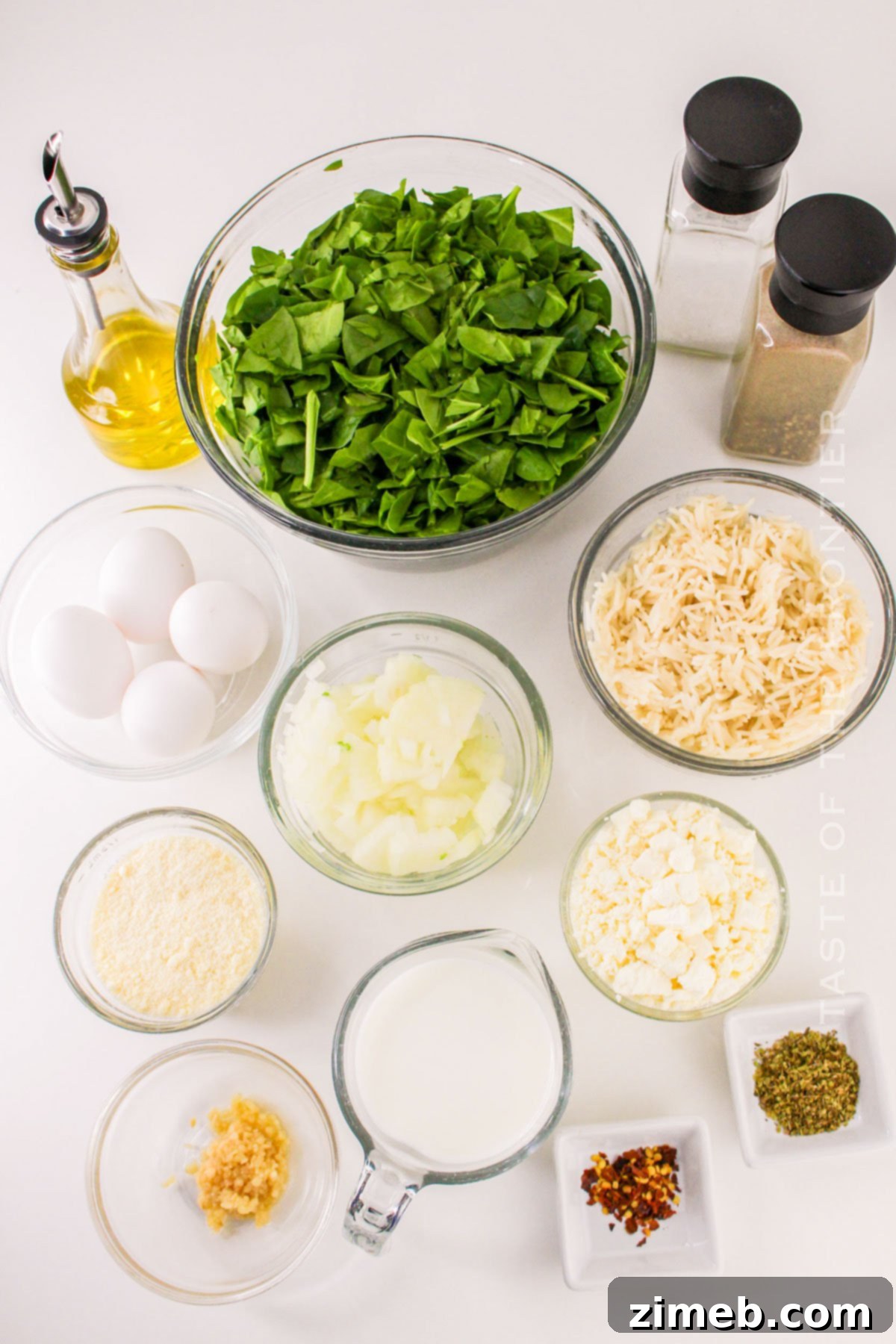 Spinach Feta & Rice Casserole ingredients