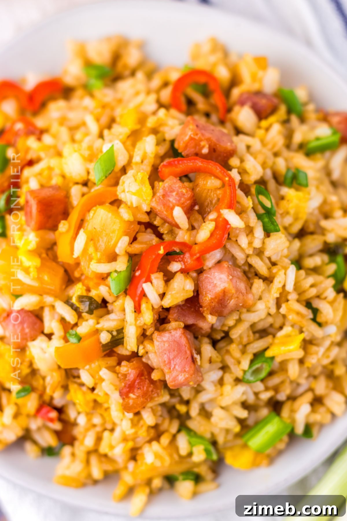 Aloha Fried Rice Bowl 2 Delicious Hawaiian Fried Rice with sweet pineapple and savory ham