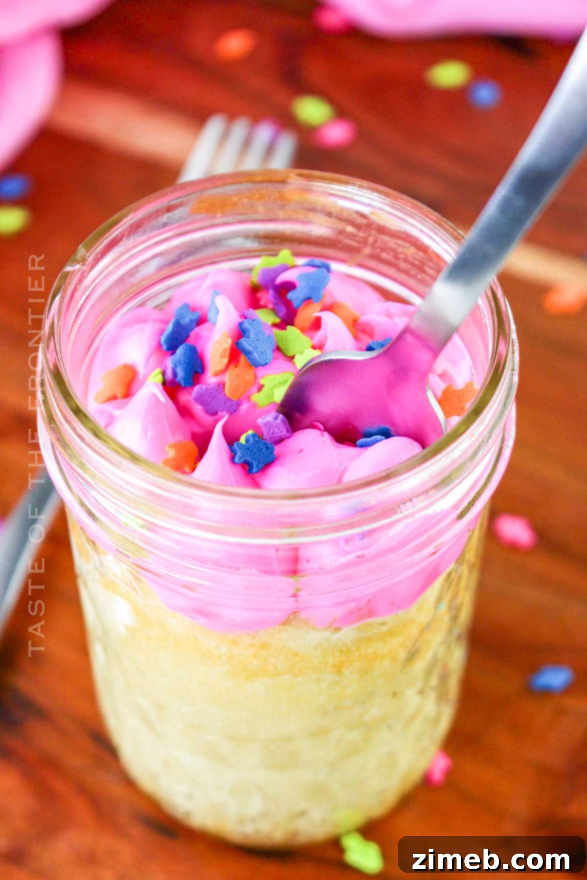 Joy in a Jar 14 frosted cake for dessert