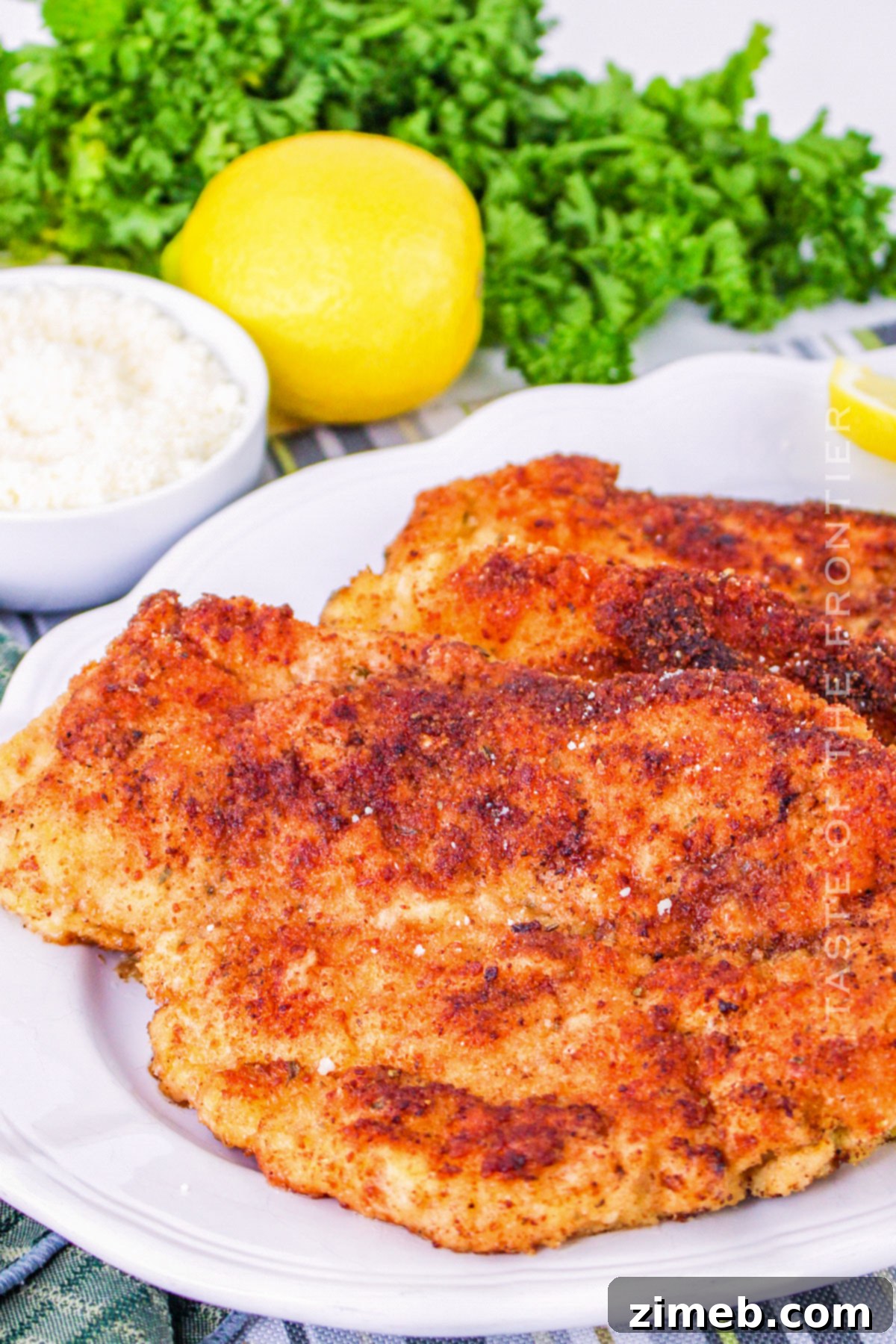Close-up of golden fried chicken dinner